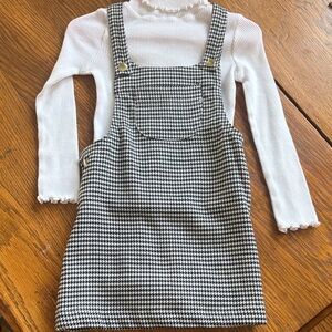 Max Studio Kids 2T Black and White Houndstooth Pinafore Dress